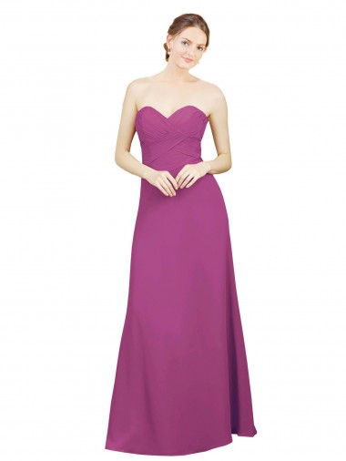 Baie sauvage Trapèze Mousseline Longue Robes demoiselle d'honneur