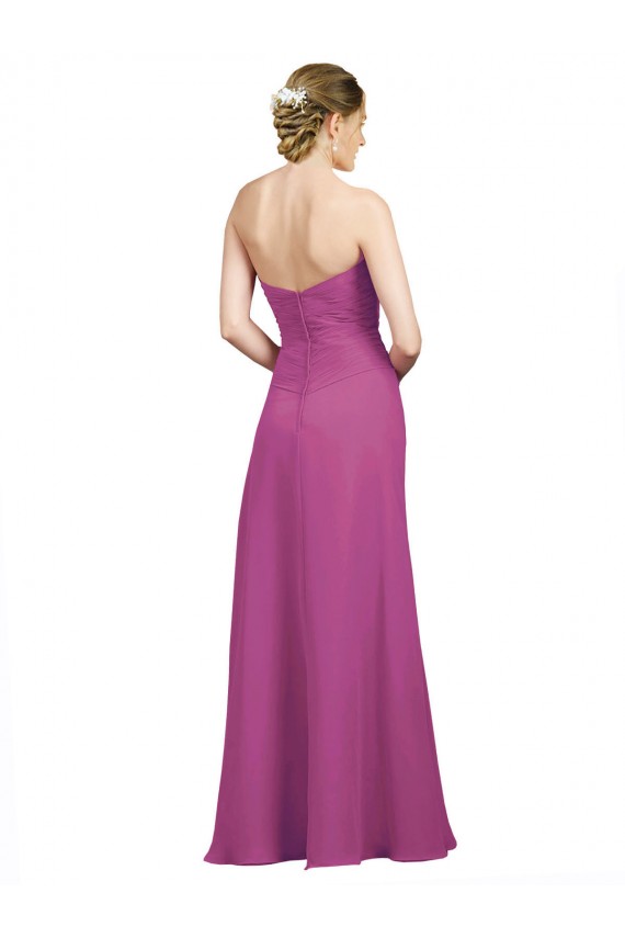 Baie sauvage Trapèze Mousseline Longue Robes demoiselle d'honneur