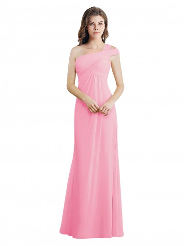 Barely Rose Trapèze Mousseline Longue Robes demoiselle d'honneur