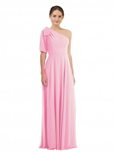 Barely Rose Trompette Mousseline Longue Robes demoiselle d'honneur
