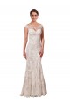 Blanc Fourreau Bateau Illusion Dentelle Robes de mariée