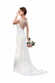Blanc Fourreau Bateau Illusion Dentelle Robes de mariée