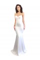 Blanc Sirène Sans bretelle Col Haut Crêpe Stretch Longue Formelles Robes demoiselle d'honneur / Robes de soirée / Robes de bal