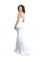 Blanc Sirène Sans bretelle Col Haut Crêpe Stretch Longue Formelles Robes demoiselle d'honneur / Robes de soirée / Robes de bal