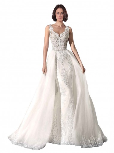 Blanc Sirène Tulle Dentelle Robes de mariée