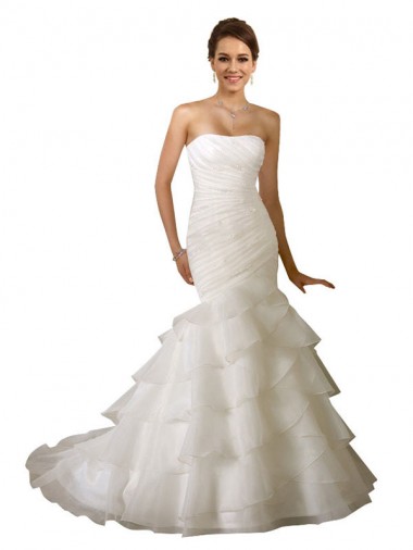 Blanc Sirène Tulle Robes de mariée