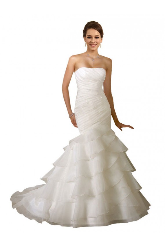 Blanc Sirène Tulle Robes de mariée