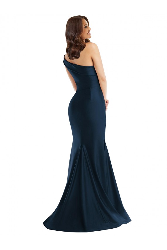 Bleu ciel clair Sirène Satiné Soyeux Longue Formelles Robes demoiselle d'honneur / Robes de soirée / Robes de bal