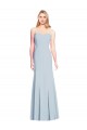Bleu ciel clair Trompette Sans bretelle Crêpe Stretch Longue Robes demoiselle d'honneur / Robes de bal