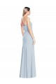 Bleu ciel clair Trompette Sans bretelle Crêpe Stretch Longue Robes demoiselle d'honneur / Robes de bal