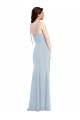 Bleu ciel clair Trompette Sans bretelle Crêpe Stretch Longue Robes demoiselle d'honneur / Robes de bal