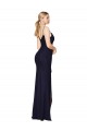 Bleu marine foncé Sirène Bretelles spaghetti Mousseline Longue Formelles Robes demoiselle d'honneur / Robes de soirée / Robes de bal