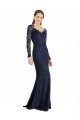 Bleu marine foncé Sirène Dentelle Longue Robes demoiselle d'honneur / Robes de bal