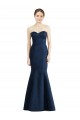 Bleu marine foncé Sirène Satiné Longue Robes demoiselle d'honneur