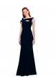 Bleu marine foncé Sirène Épaule Dénudée Crêpe Stretch Longue Formelles Robes demoiselle d'honneur / Robes de soirée / Robes de bal