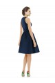 Bleu marine foncé Trapèze Licou Satiné Courte Robes demoiselle d'honneur / Robes de cocktail