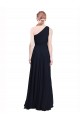 Bleu marine foncé Trapèze Mousseline Longue Robes demoiselle d'honneur