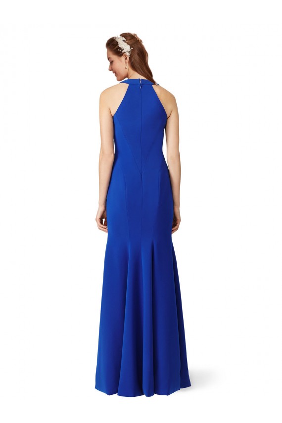 Bleu roi Sirène Col V Crêpe Stretch Longue Formelles Robes demoiselle d'honneur / Robes de soirée / Robes de bal