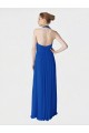 Bleu roi Trapèze Licou Mousseline Longue Robes demoiselle d'honneur