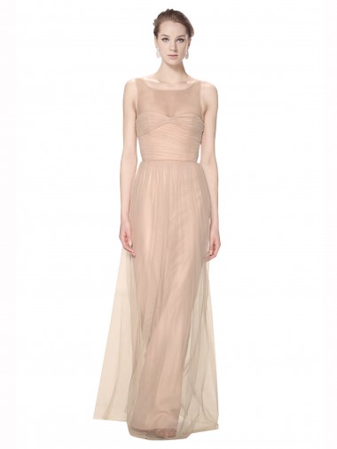 Blush 95 Fourreau Illusion Tulle Longue Robes demoiselle d'honneur