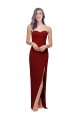Bordeaux Fourreau Crêpe Stretch Longue Formelles Robes demoiselle d'honneur / Robes de soirée / Robes de bal