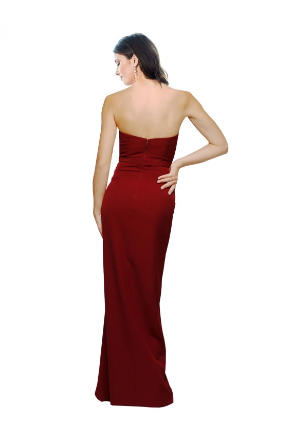 Bordeaux Fourreau Crêpe Stretch Longue Formelles Robes demoiselle d'honneur / Robes de soirée / Robes de bal