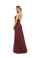 Bordeaux Fourreau Licou Mousseline Longue Robes demoiselle d'honneur