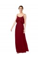 Bordeaux Fourreau Scoop Mousseline Longue Robes demoiselle d'honneur