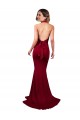 Bordeaux Sirène Licou Col V Spandex Longue Formelles Robes demoiselle d'honneur / Robes de soirée / Robes de bal