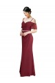 Bordeaux Trapèze Bretelles spaghetti Mousseline Longue Robes demoiselle d'honneur