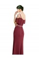 Bordeaux Trapèze Bretelles spaghetti Mousseline Longue Robes demoiselle d'honneur