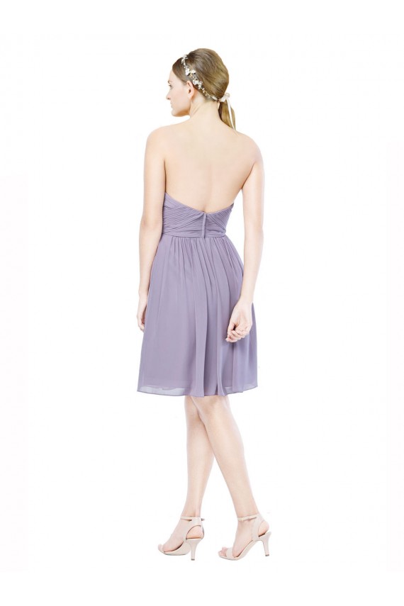 Bordeaux Trapèze Mousseline Courte Robes demoiselle d'honneur / Robes de cocktail