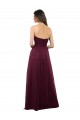 Bordeaux Trapèze Sans bretelle Tulle Longue Robes demoiselle d'honneur