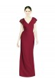Bordeaux Trompette Col V Mousseline Longue Robes demoiselle d'honneur