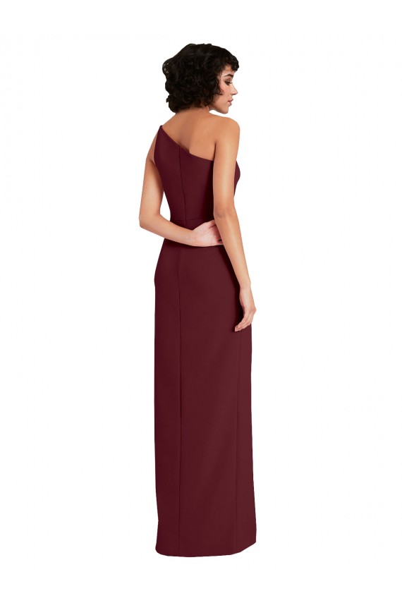 Bordeaux foncé Fourreau Crêpe Stretch Longue Formelles Robes demoiselle d'honneur / Robes de soirée / Robes de bal
