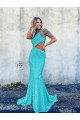 Couleur affichée Sirène Balayage train Paillettes Velours Longue Robes de bal