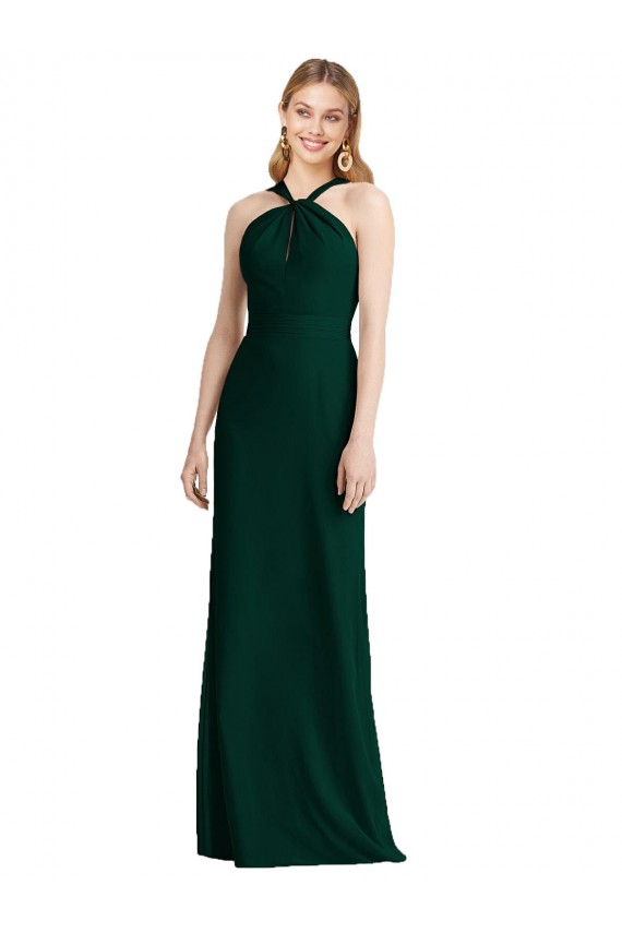 Evergreen Trompette Licou Mousseline Longue Robes demoiselle d'honneur