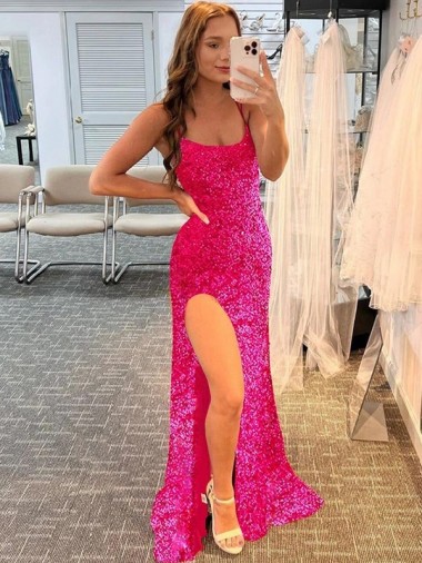 Fourreau Bretelles spaghetti Balayage train Paillettes Velours Longue Robes de bal