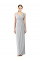 Fourreau Col V Mousseline Longue Robes demoiselle d'honneur