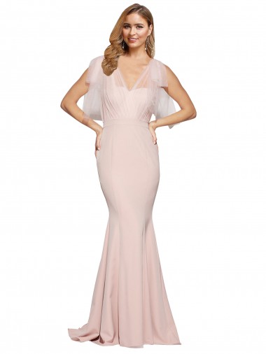 Fourreau Crêpe Stretch Tulle Longue Formelles Robes demoiselle d'honneur / Robes de soirée / Robes de bal