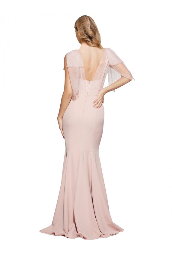 Fourreau Crêpe Stretch Tulle Longue Formelles Robes demoiselle d'honneur / Robes de soirée / Robes de bal