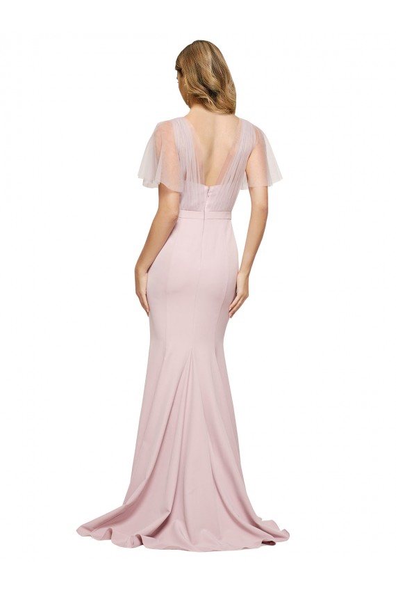 Fourreau Crêpe Stretch Tulle Longue Formelles Robes demoiselle d'honneur / Robes de soirée / Robes de bal