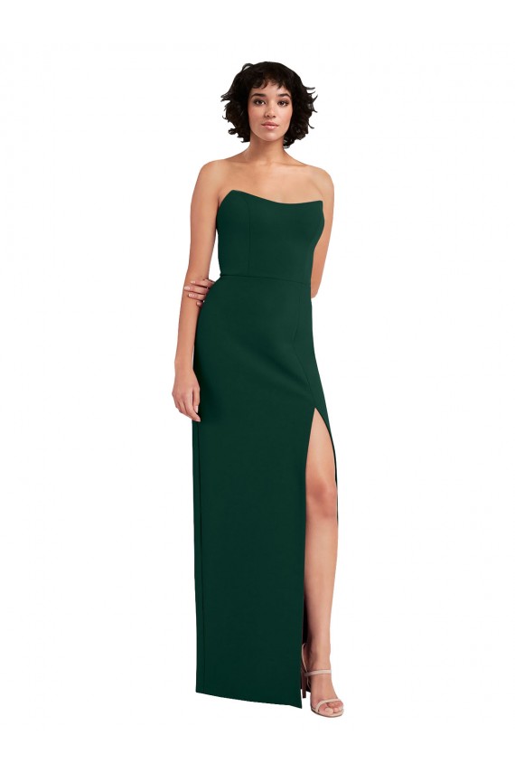 Fourreau Scoop Sans bretelle Crêpe Stretch Longue Formelles Robes demoiselle d'honneur / Robes de soirée / Robes de bal