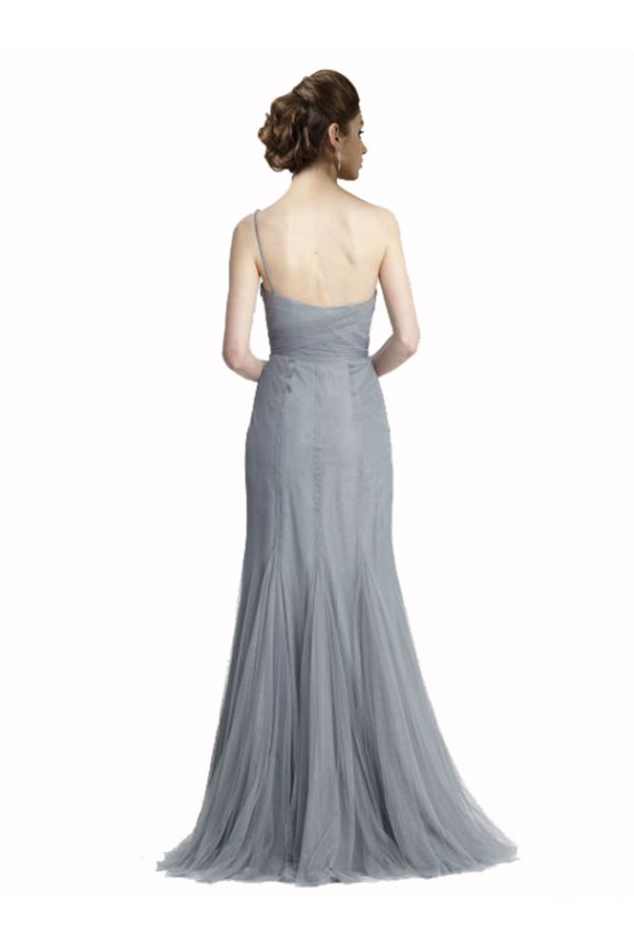 Gris ardoise Sirène Tulle Longue Robes demoiselle d'honneur