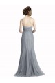 Gris ardoise Sirène Tulle Longue Robes demoiselle d'honneur