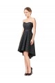 Gris ardoise Trapèze Dentelle Courte Asymétrique Robes demoiselle d'honneur / Robes de cocktail