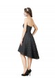 Gris ardoise Trapèze Dentelle Courte Asymétrique Robes demoiselle d'honneur / Robes de cocktail