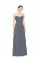 Gris ardoise Trapèze Mousseline Longue Robes demoiselle d'honneur