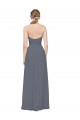 Gris ardoise Trapèze Mousseline Longue Robes demoiselle d'honneur