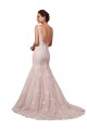 Ivoire & Blush Sirène Col V Tulle Dentelle Robes de mariée
